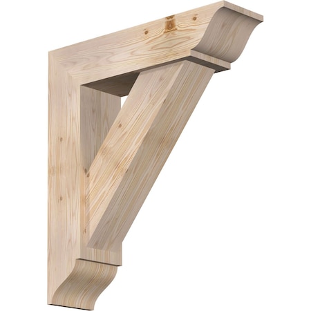 Ekena Millwork Traditional Traditional Smooth Bracket w/ Offset Brace, Douglas Fir, 7 1/2"W x 28"D x 32"H BKT0806X28X32TRA01SDF